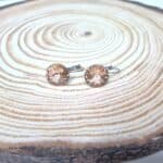 Ατσάλινα σκουλαρίκια με στρόγγυλα κρύσταλλα - Image 2