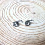 Ατσάλινα σκουλαρίκια με στρόγγυλα κρύσταλλα - Image 2