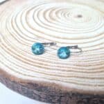 Ατσάλινα σκουλαρίκια με στρόγγυλα κρύσταλλα - Image 3