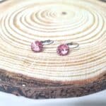 Ατσάλινα σκουλαρίκια με στρόγγυλα κρύσταλλα - Image 2