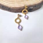 Κρεμαστά σκουλαρίκια με κρύσταλλα ρόμβος - Image 9