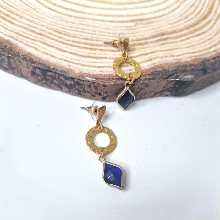 Κρεμαστά σκουλαρίκια με κρύσταλλα ρόμβος - Image 8