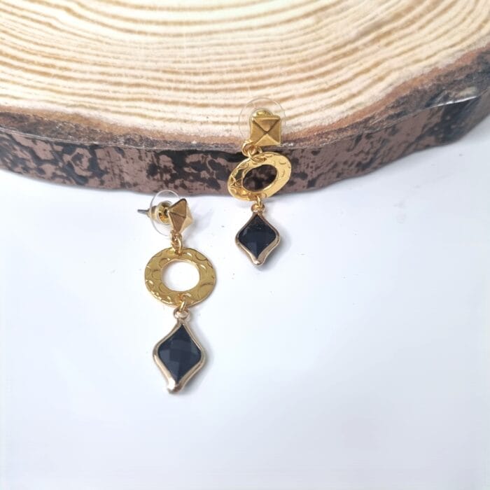 Κρεμαστά σκουλαρίκια με κρύσταλλα ρόμβος - Image 4