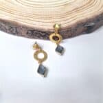 Κρεμαστά σκουλαρίκια με κρύσταλλα ρόμβος - Image 2