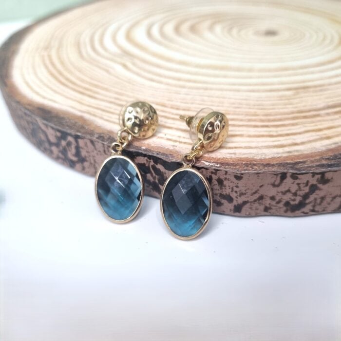 Κρεμαστά σκουλαρίκια οβάλ κρύσταλλα - Image 5