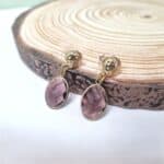 Κρεμαστά σκουλαρίκια οβάλ κρύσταλλα - Image 3