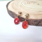 Κρεμαστά σκουλαρίκια οβάλ κρύσταλλα