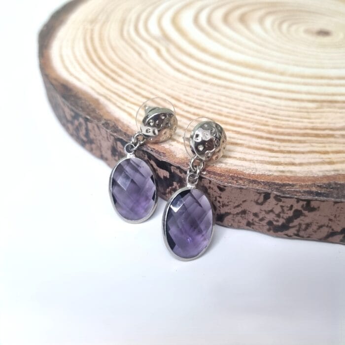 Κρεμαστά σκουλαρίκια οβάλ κρύσταλλα - Image 8