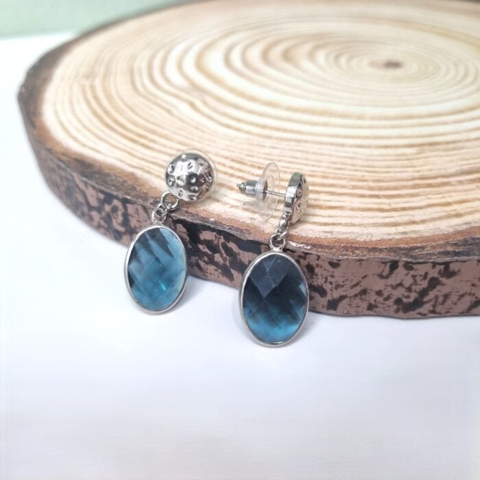 Κρεμαστά σκουλαρίκια οβάλ κρύσταλλα - Image 6