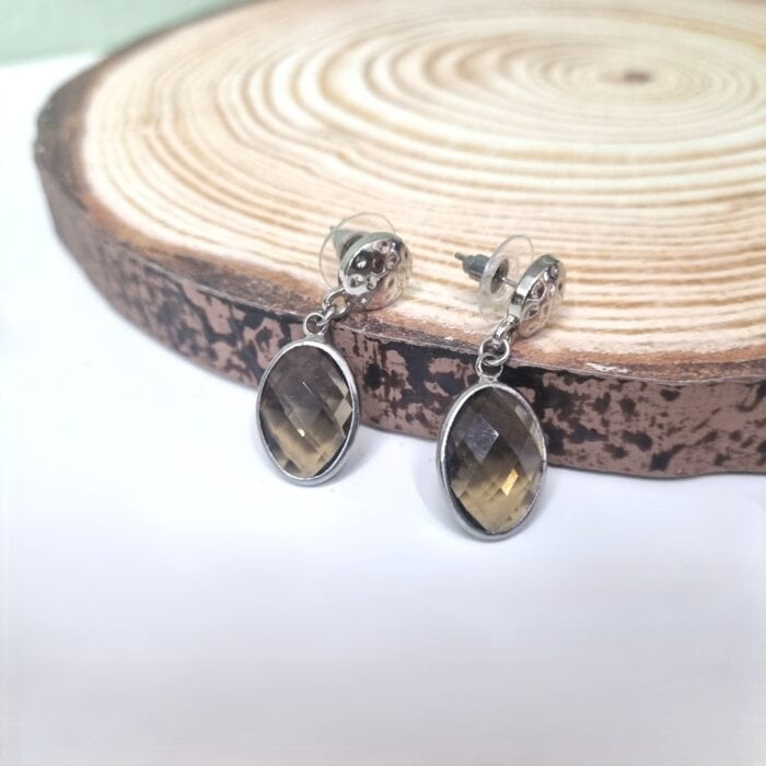 Κρεμαστά σκουλαρίκια οβάλ κρύσταλλα - Image 5