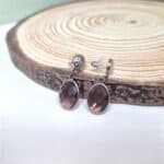 Κρεμαστά σκουλαρίκια οβάλ κρύσταλλα - Image 4