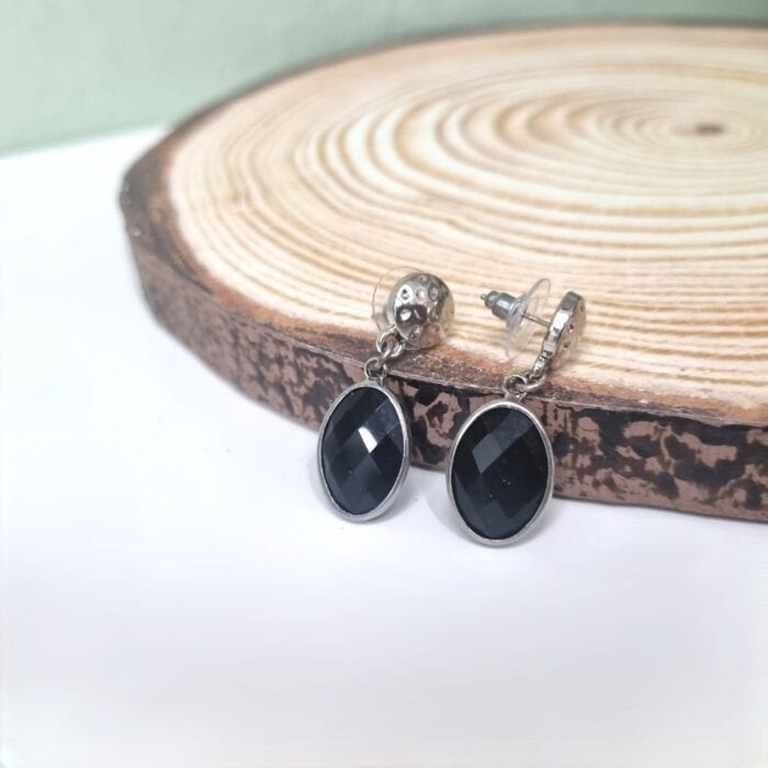 Κρεμαστά σκουλαρίκια οβάλ κρύσταλλα - Image 2