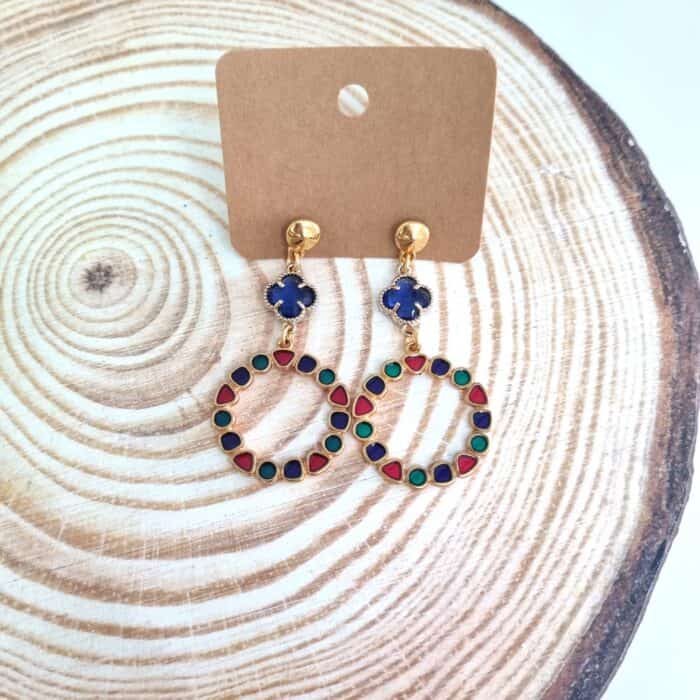 Σ20 Κρεμαστά σκουλαρίκια στεφάνι με σταυρό - Image 1