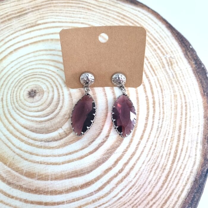 Σ27 Κρεμαστά σκουλαρίκια μπορντό φύλλα - Image 1