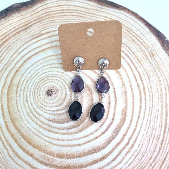 Κρεμαστά σκουλαρίκια με κρύσταλλα - Image 3