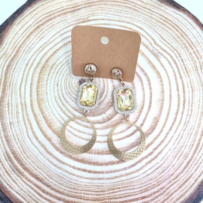 Κρεμαστά σκοουλαρίκια με κρύσταλλο - Image 2