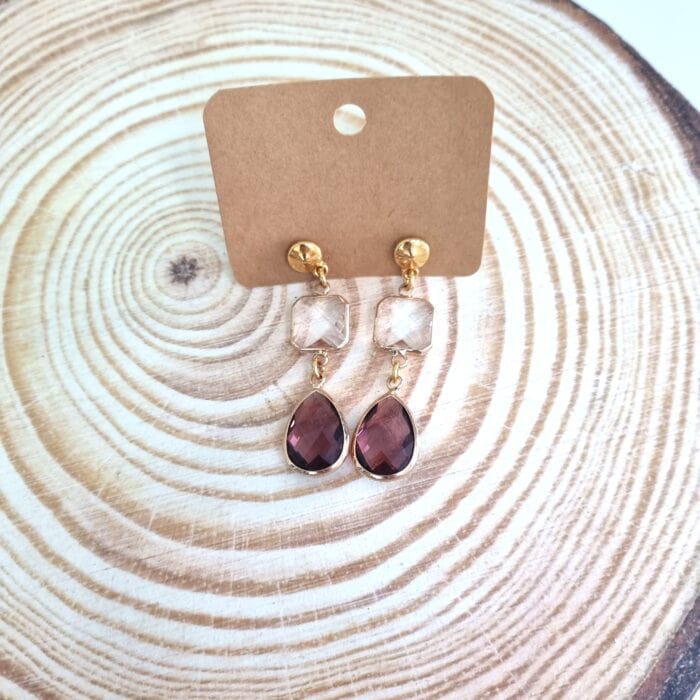 Κρεμαστά σκουλαρίκια με κρύσταλλα - Image 2