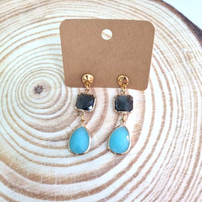 Κρεμαστά σκουλαρίκια με κρύσταλλα - Image 3