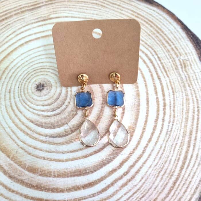 Κρεμαστά σκουλαρίκια με κρύσταλλα - Image 4