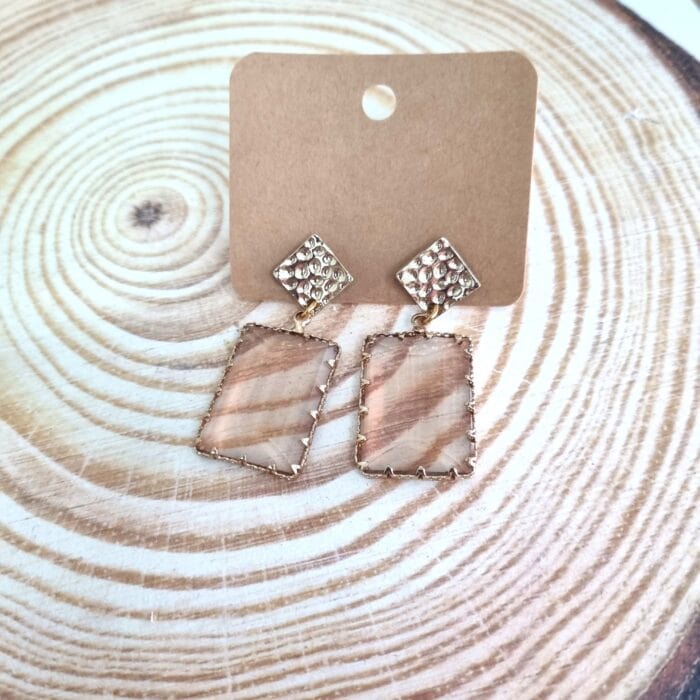 Σ69 Κρεμαστά σκουλαρίκια με τετράγωνα κρύσταλλα - Image 1