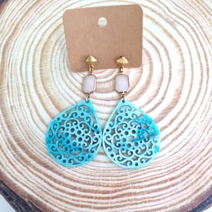 Κρεμαστά σουλαρίκια γαλάζιες μεγάλες σταγόνες