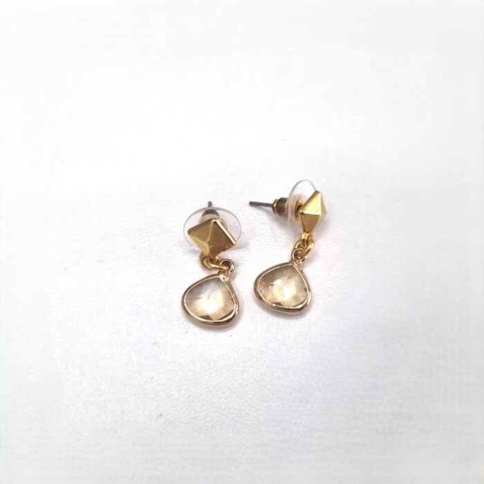 Μικρά κρεμαστά σκουλαρίκια σταγόνες με κρύσταλλα - Image 2