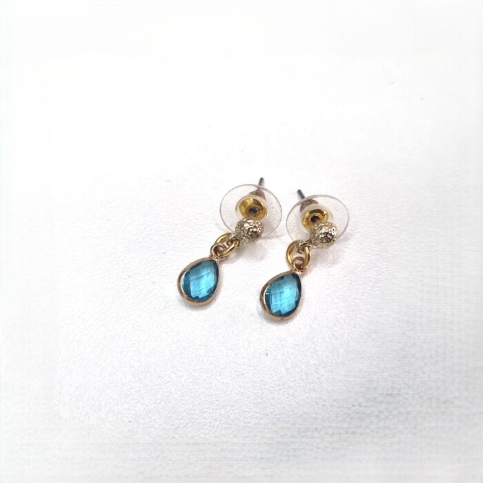 Μικρά κρεμαστά σκουλαρίκια σταγόνες με κρύσταλλα - Image 5