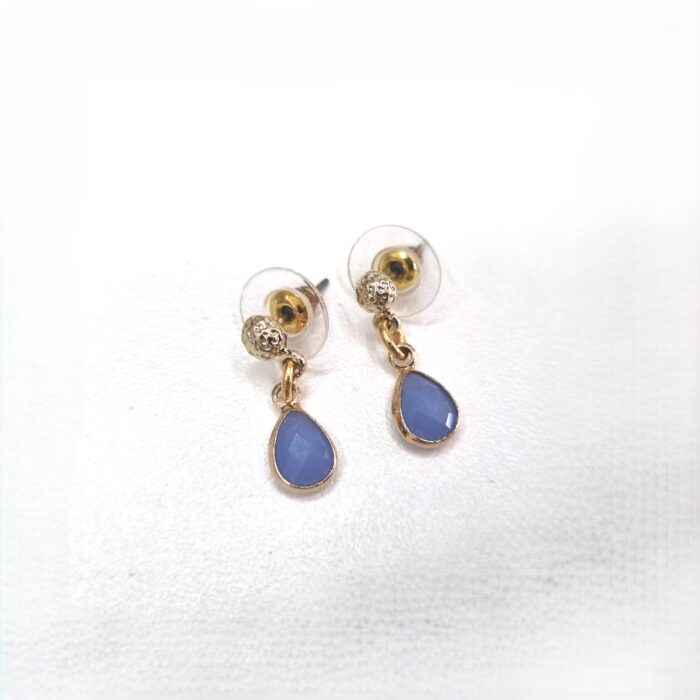 Μικρά κρεμαστά σκουλαρίκια σταγόνες με κρύσταλλα - Image 4