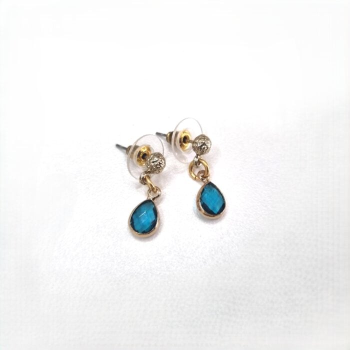 Μικρά κρεμαστά σκουλαρίκια σταγόνες με κρύσταλλα - Image 2