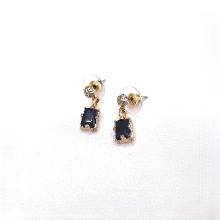 Μικρά κρεμαστά σκουλαρίκια με τετράγωνα κρύσταλλα - Image 6