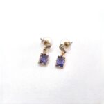 Μικρά κρεμαστά σκουλαρίκια με τετράγωνα κρύσταλλα - Image 4