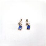 Μικρά κρεμαστά σκουλαρίκια με τετράγωνα κρύσταλλα - Image 3