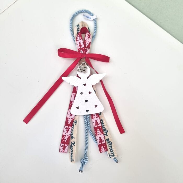 101 Κρεμαστό Γούρι 2026 - Άγγελος με γαλάζιο κορδόνι - Image 1