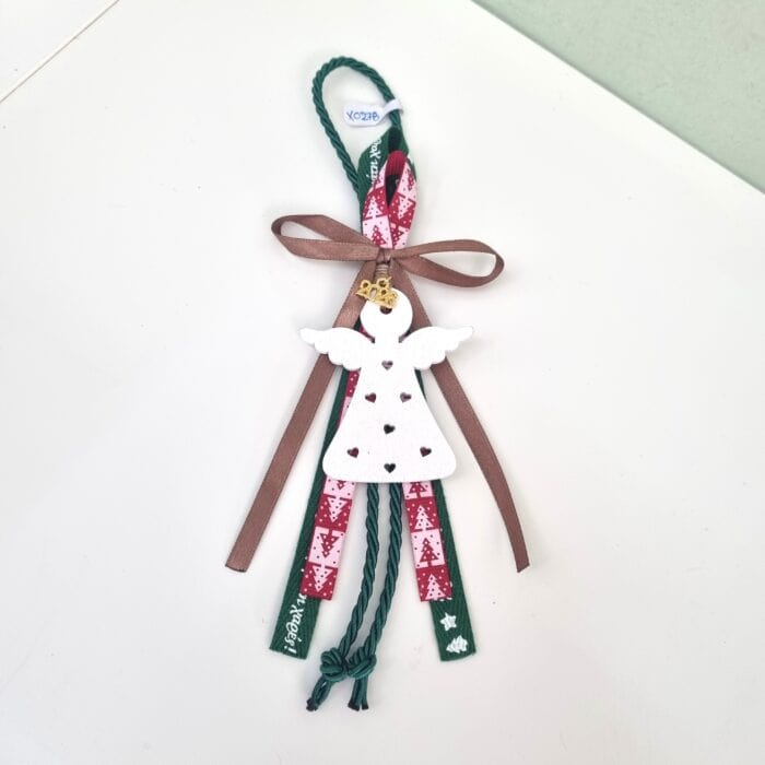 103 Κρεμαστό Γούρι 2026 - Άγγελος με πράσινο κορδόνι - Image 1