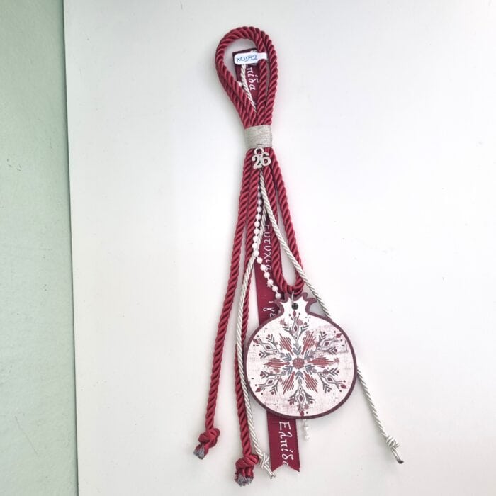 118 Κρεμαστό Γούρι 2026 - Ρόδι με κόκκινο κορδόνι - Image 1