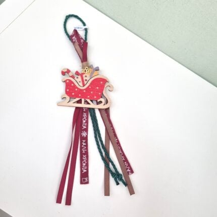 Κρεμαστό Γούρι 2026 - Έλκηθρο με πράσινο κορδόνι