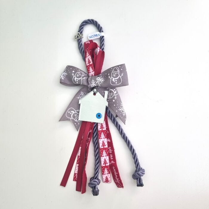 163 Κρεμαστό Γούρι 2026 - Σπίτι με γκρί κορδόνι - Image 1