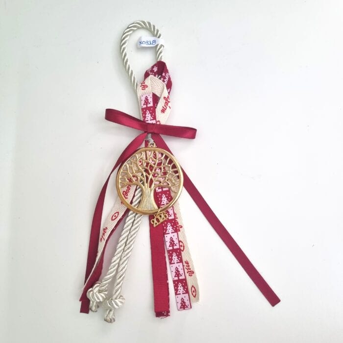 174 Κρεμαστό Γούρι 2026 - Δέντρο ζωής με εκρού κορδόνι - Image 1