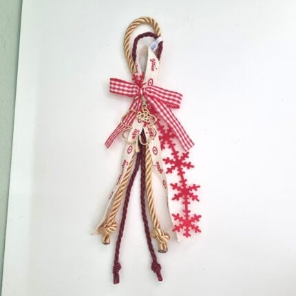 Κρεμαστό Γούρι 2026 - Τριφύλλι με χρυσό και κόκκινο κορδόνι