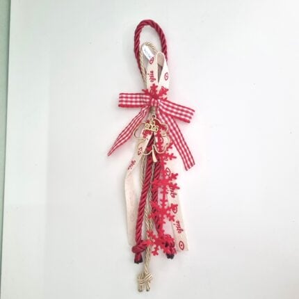 Κρεμαστό Γούρι 2026 - Τριφύλλι με κόκκινο και χρυσό κορδόνι