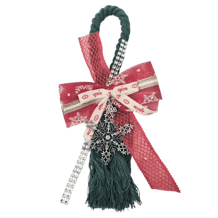 Κρεμαστό Γούρι 2026 - Ασημί χιονονιφάδα με διάφανο στρας - Image 1