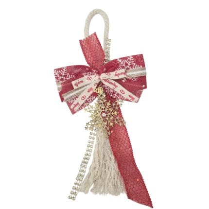 Κρεμαστό Γούρι 2026 - Χρυσή χιονονιφάδα με διάφανο στρας