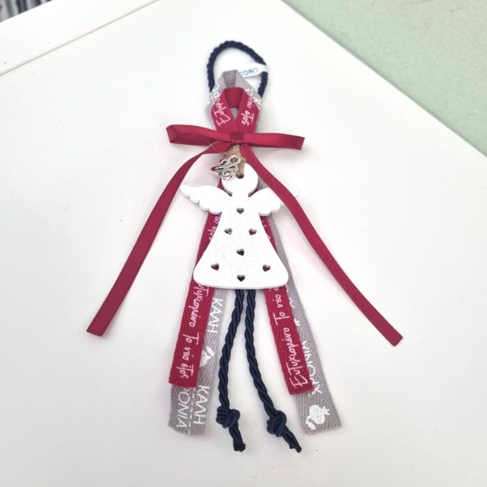 98 Κρεμαστό Γούρι 2026 - Άγγελος με μπλε κορδόνι - Image 1