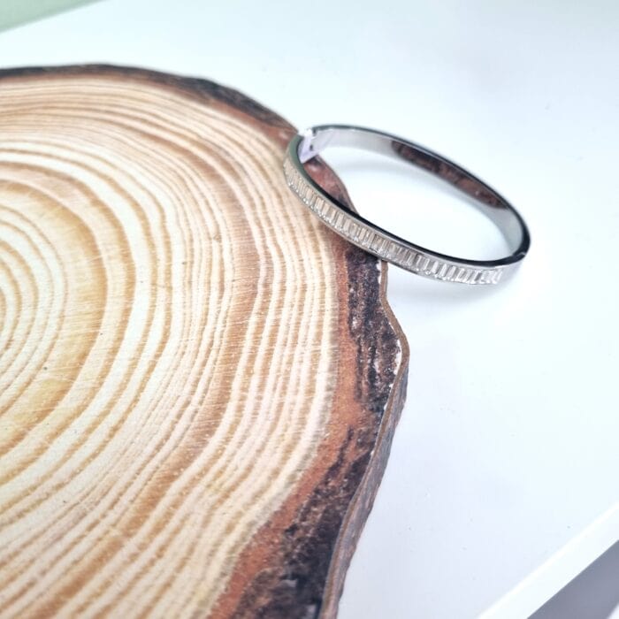 Ατσάλινο βραχιόλι με στρας - Image 2