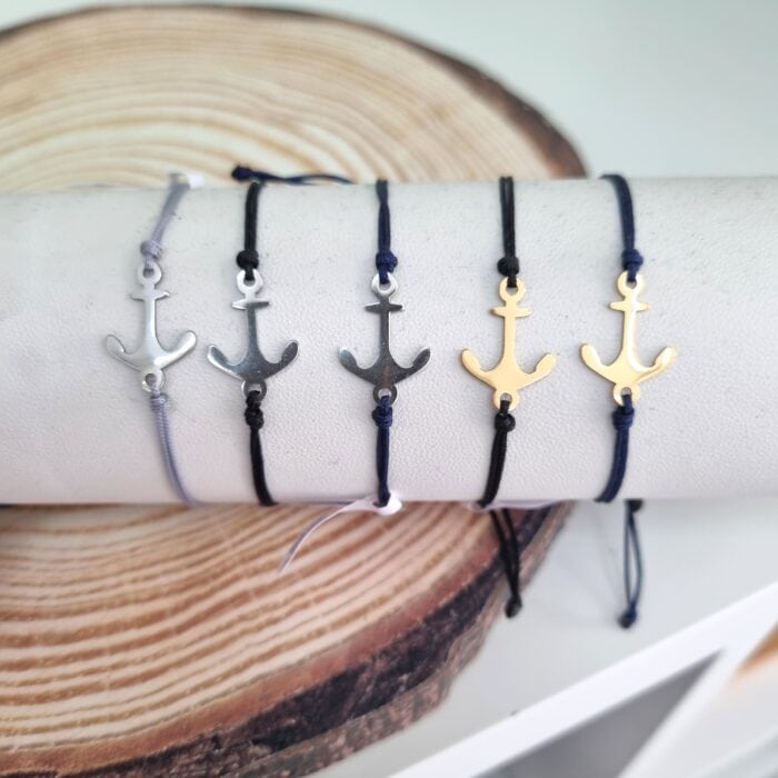 Β111 Βραχιόλι με ατσάλινη άγκυρα - Image 1