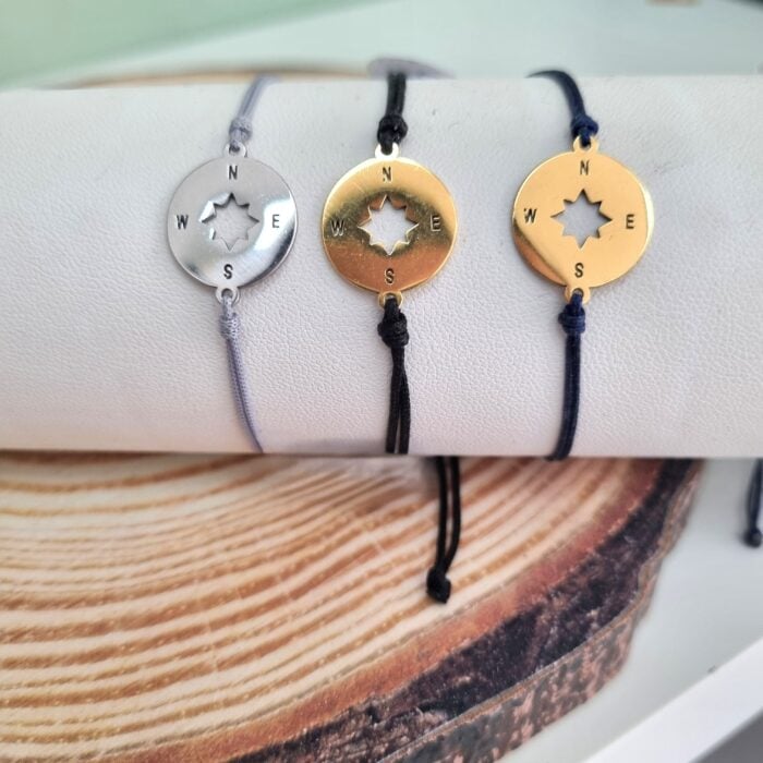 Β112 Βραχιόλι με ατσάλινη πυξίδα - Image 1