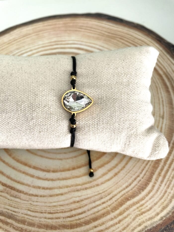 Β16 Ατσάλινο βραχιόλι δάκρυ με διάφανο κρύσταλλο - Image 1