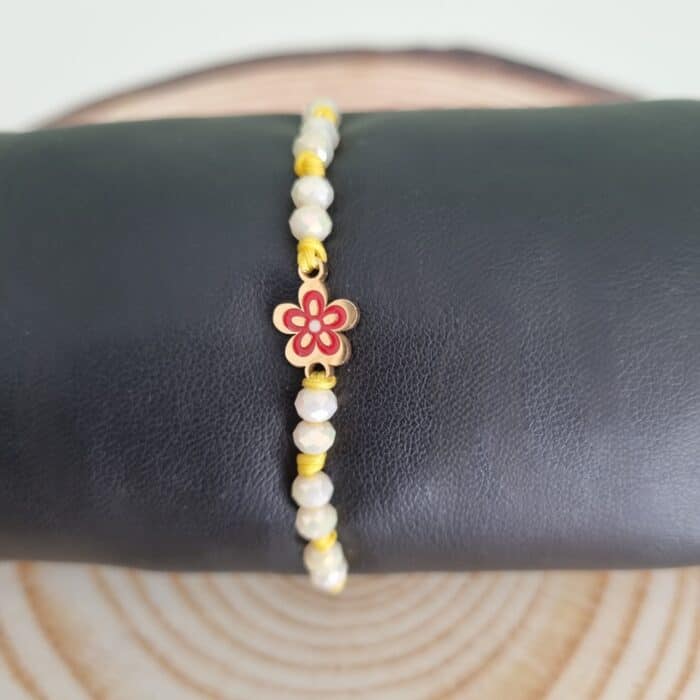 Βραχιόλι με ατσάλινο λουλούδι - Image 2