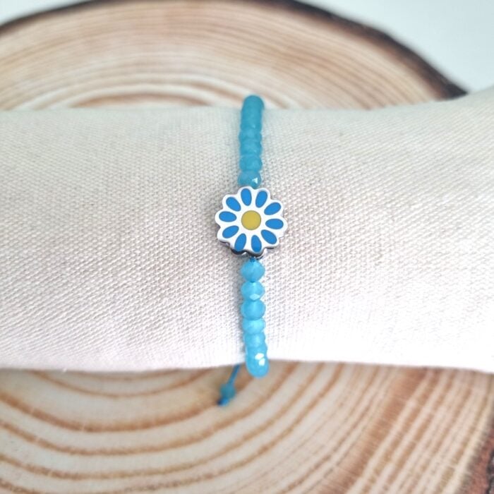 Βραχιόλι με ατσάλινο λουλούδι - Image 2