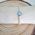 Βραχιόλι με ατσάλινο λουλούδι